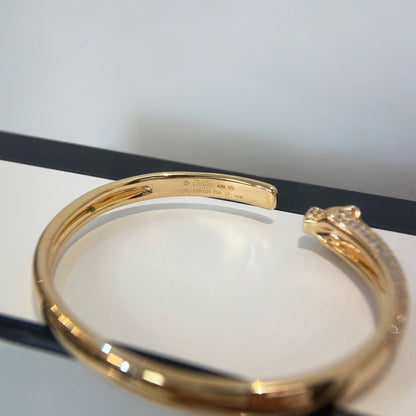 [Eterna Jewels]PANTHERE HALF DIAMOND OPEN BRACELET