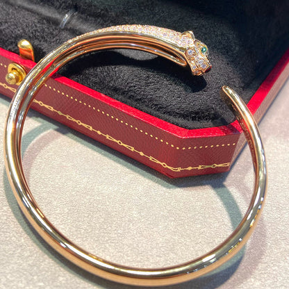[Eterna Jewels]PANTHERE HALF DIAMOND OPEN BRACELET