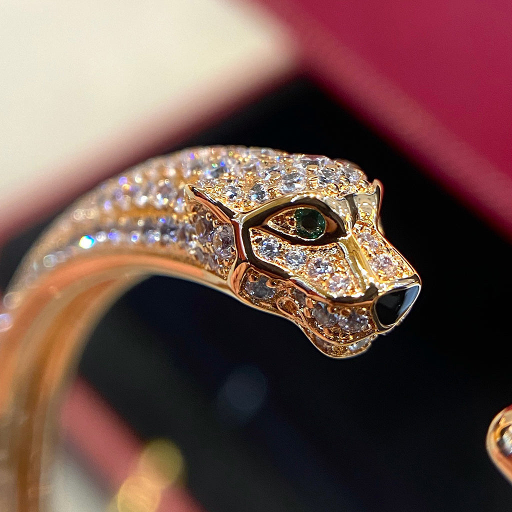 [Eterna Jewels]PANTHERE HALF DIAMOND OPEN BRACELET