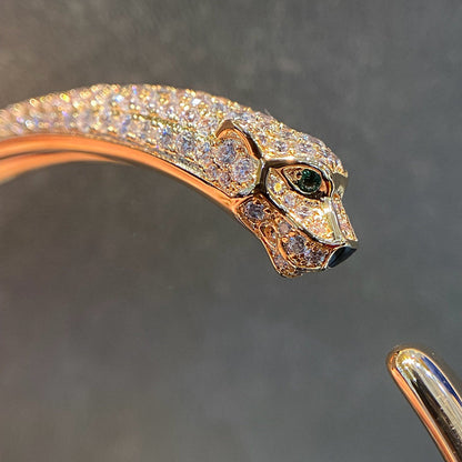 [Eterna Jewels]PANTHERE HALF DIAMOND OPEN BRACELET