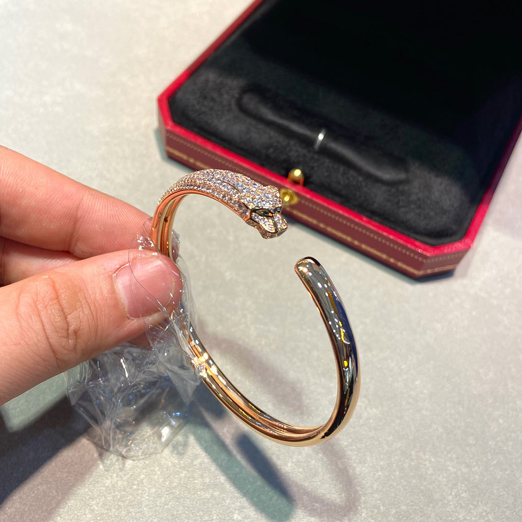 [Eterna Jewels]PANTHERE HALF DIAMOND OPEN BRACELET