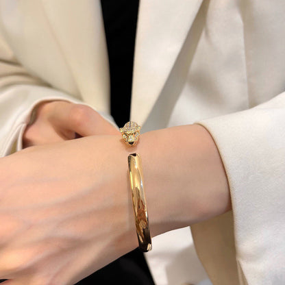 [Eterna Jewels]PANTHERE HALF DIAMOND OPEN BRACELET