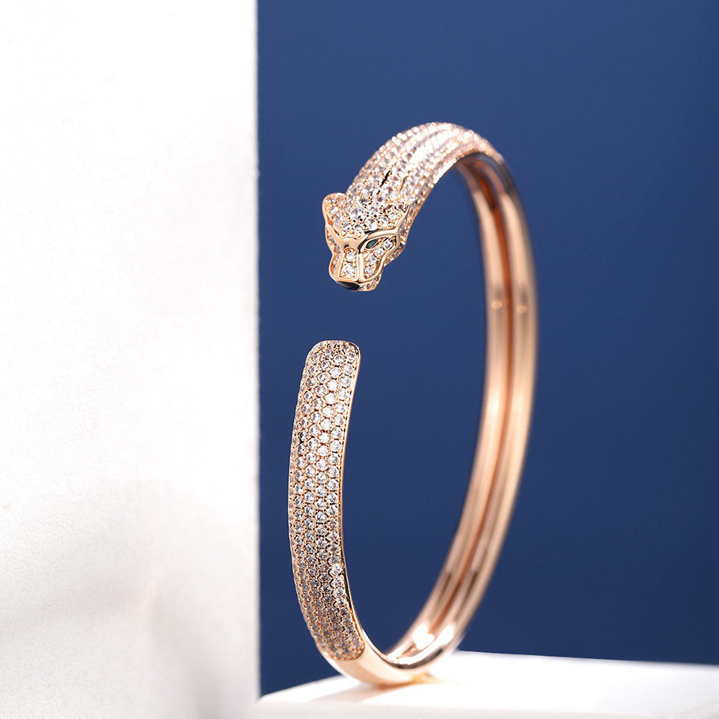 [Eterna Jewels]PANTHERE FULL DIAMOND OPEN BRACELET
