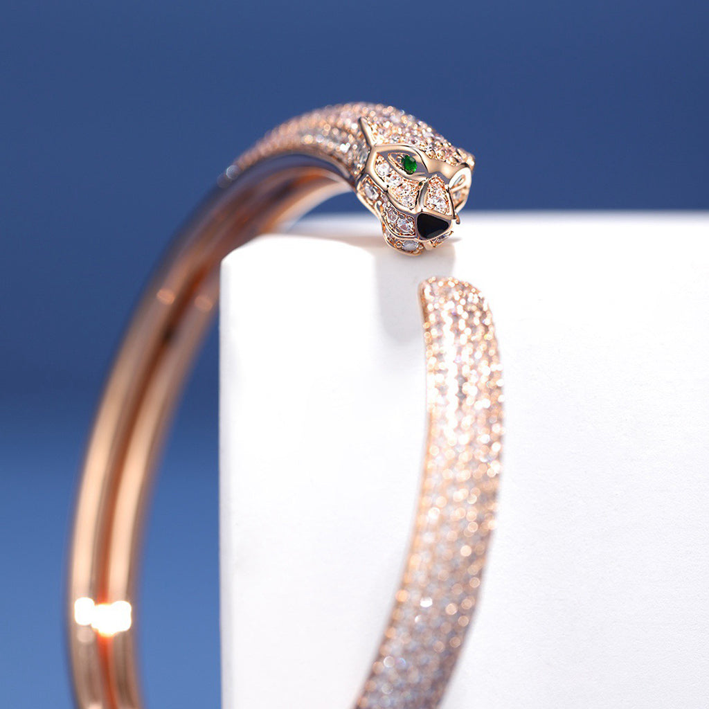 [Eterna Jewels]PANTHERE FULL DIAMOND OPEN BRACELET