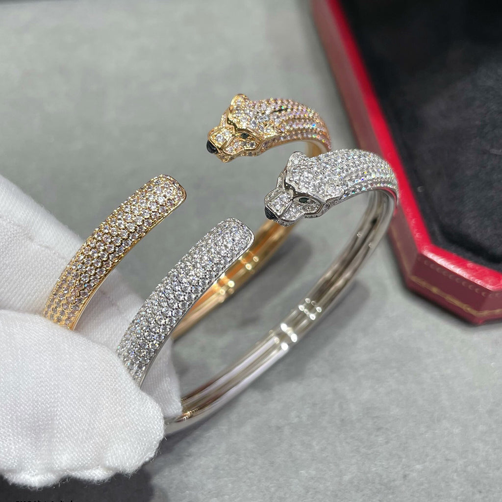 [Eterna Jewels]PANTHERE FULL DIAMOND OPEN BRACELET