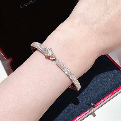[Eterna Jewels]PANTHERE FULL DIAMOND OPEN BRACELET