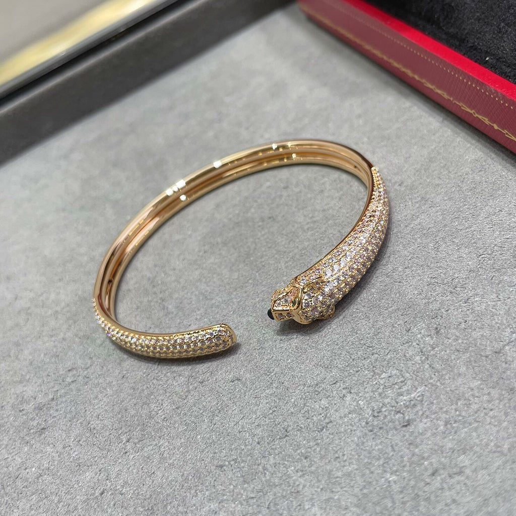 [Eterna Jewels]PANTHERE FULL DIAMOND OPEN BRACELET