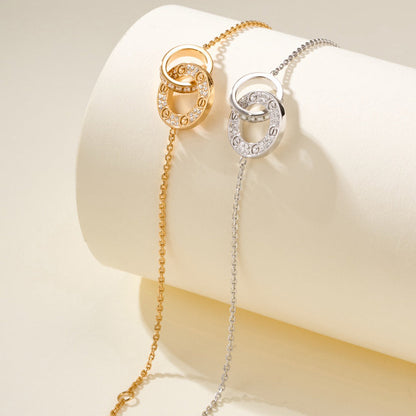 [Eterna Jewels]LOVE DOUBLE RING FULL DIAMOND BRACELET