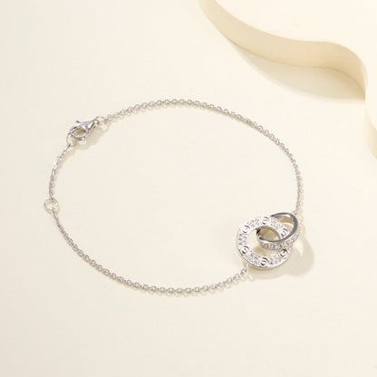 [Eterna Jewels]LOVE DOUBLE RING FULL DIAMOND BRACELET