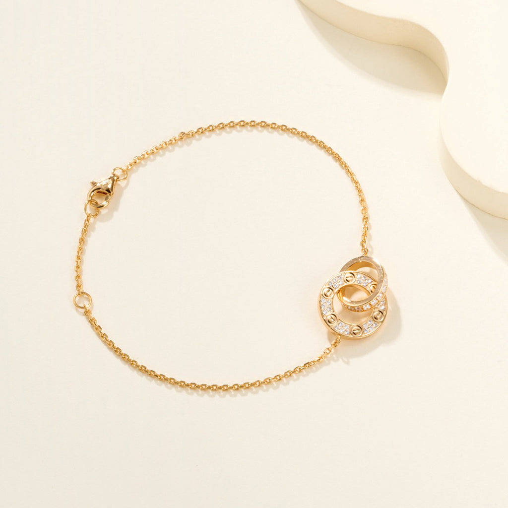 [Eterna Jewels]LOVE DOUBLE RING FULL DIAMOND BRACELET