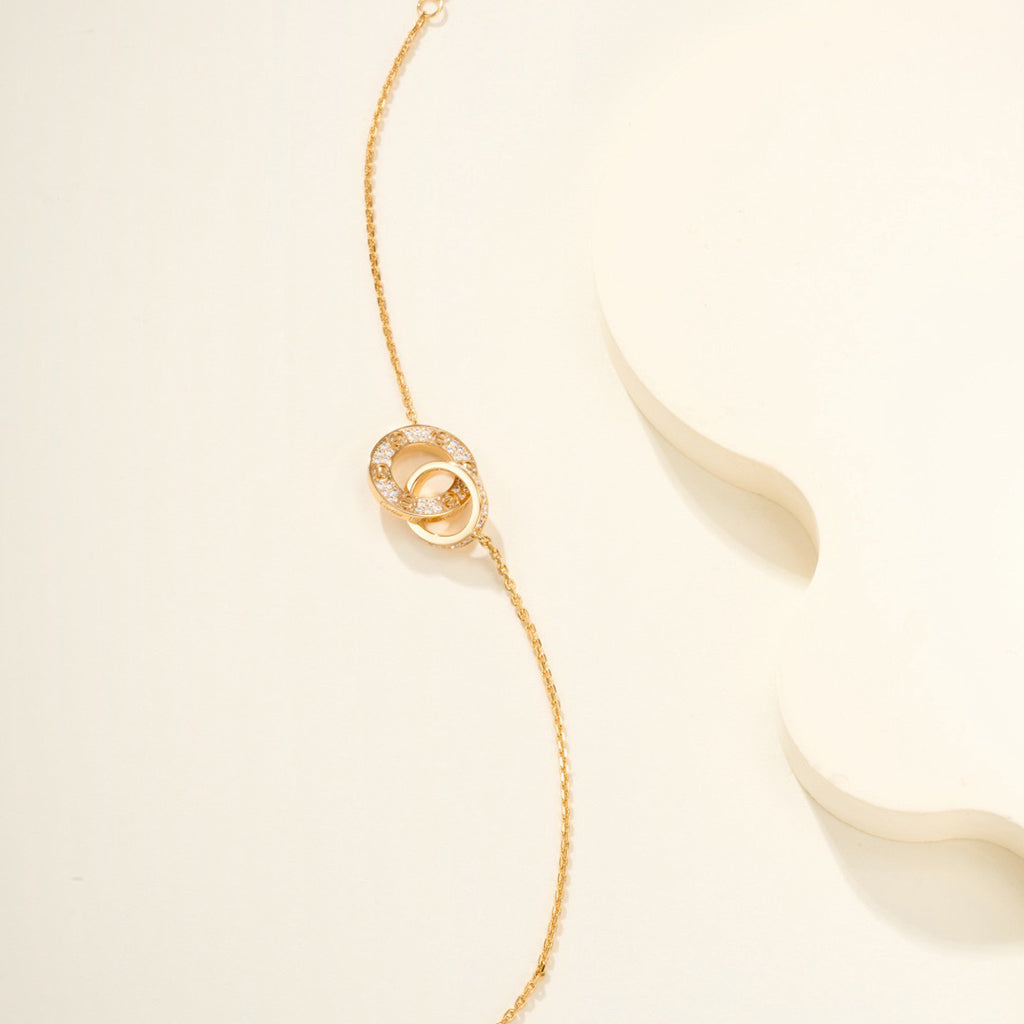 [Eterna Jewels]LOVE DOUBLE RING FULL DIAMOND BRACELET