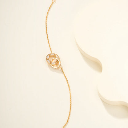 [Eterna Jewels]LOVE DOUBLE RING FULL DIAMOND BRACELET