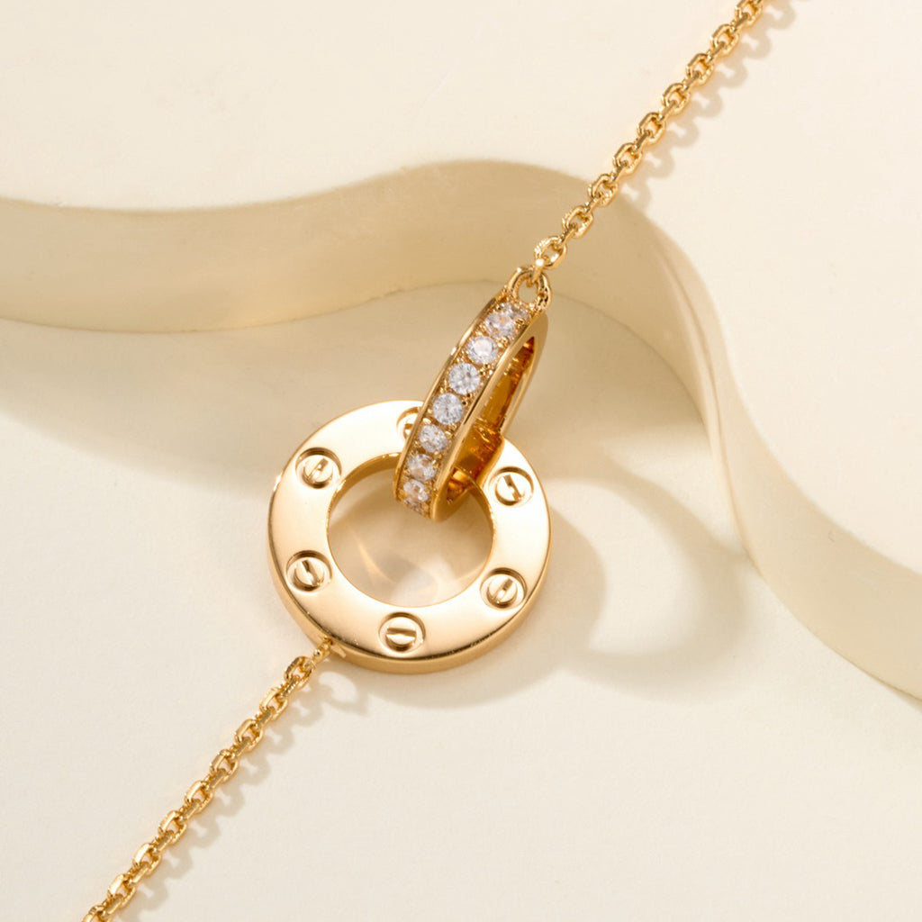 [Eterna Jewels]LOVE DOUBLE RING FULL DIAMOND BRACELET