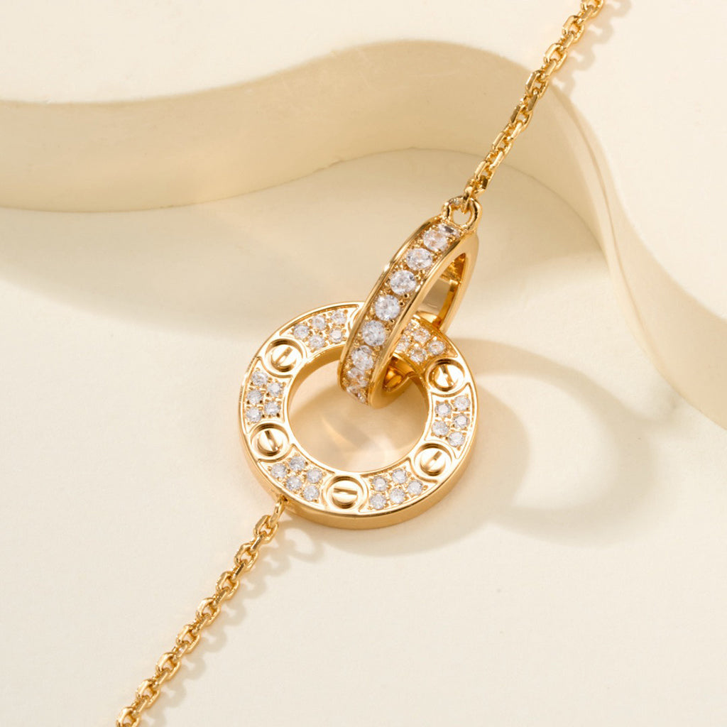 [Eterna Jewels]LOVE DOUBLE RING FULL DIAMOND BRACELET