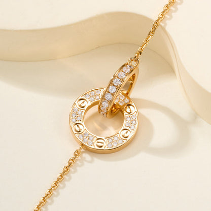 [Eterna Jewels]LOVE DOUBLE RING FULL DIAMOND BRACELET