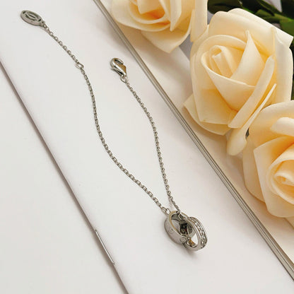 [Eterna Jewels]LOVE DOUBLE RING HALF DIAMOND BRACELET