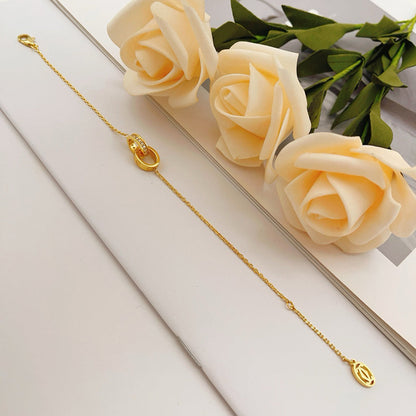 [Eterna Jewels]LOVE DOUBLE RING HALF DIAMOND BRACELET