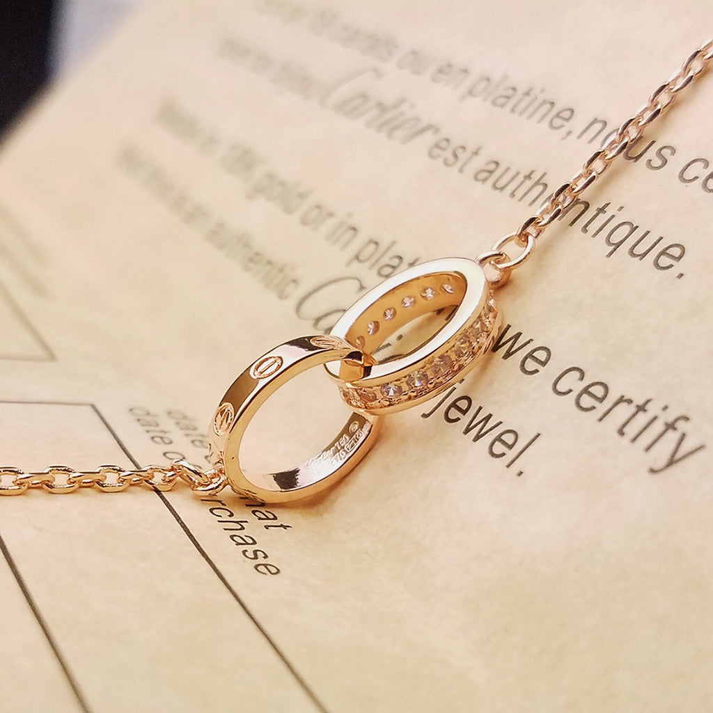 [Eterna Jewels]LOVE DOUBLE RING HALF DIAMOND BRACELET