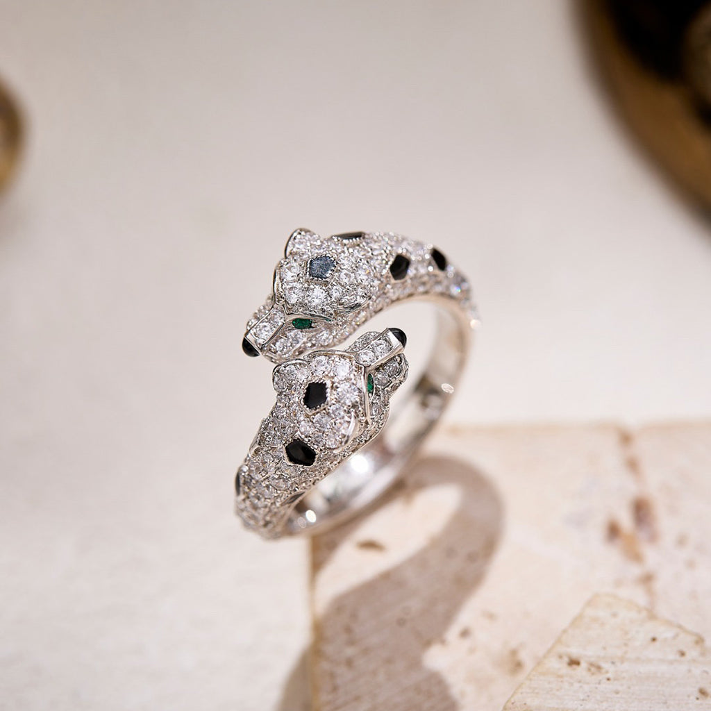 [Eterna Jewels]PANTHERE DOUBLE HEADED FULL DIAMOND  RING