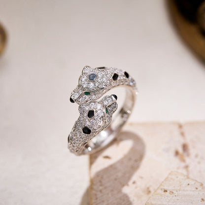 [Eterna Jewels]PANTHERE DOUBLE HEADED FULL DIAMOND  RING