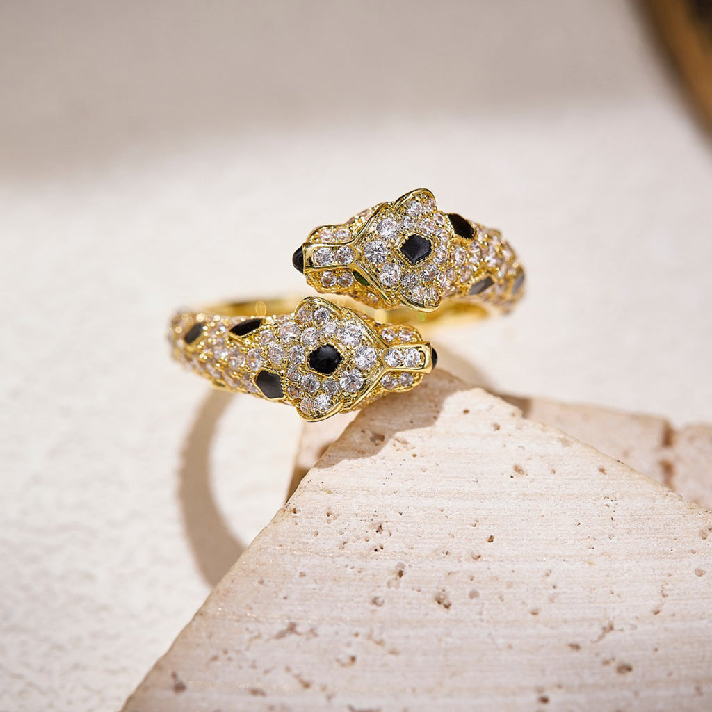 [Eterna Jewels]PANTHERE DOUBLE HEADED FULL DIAMOND  RING