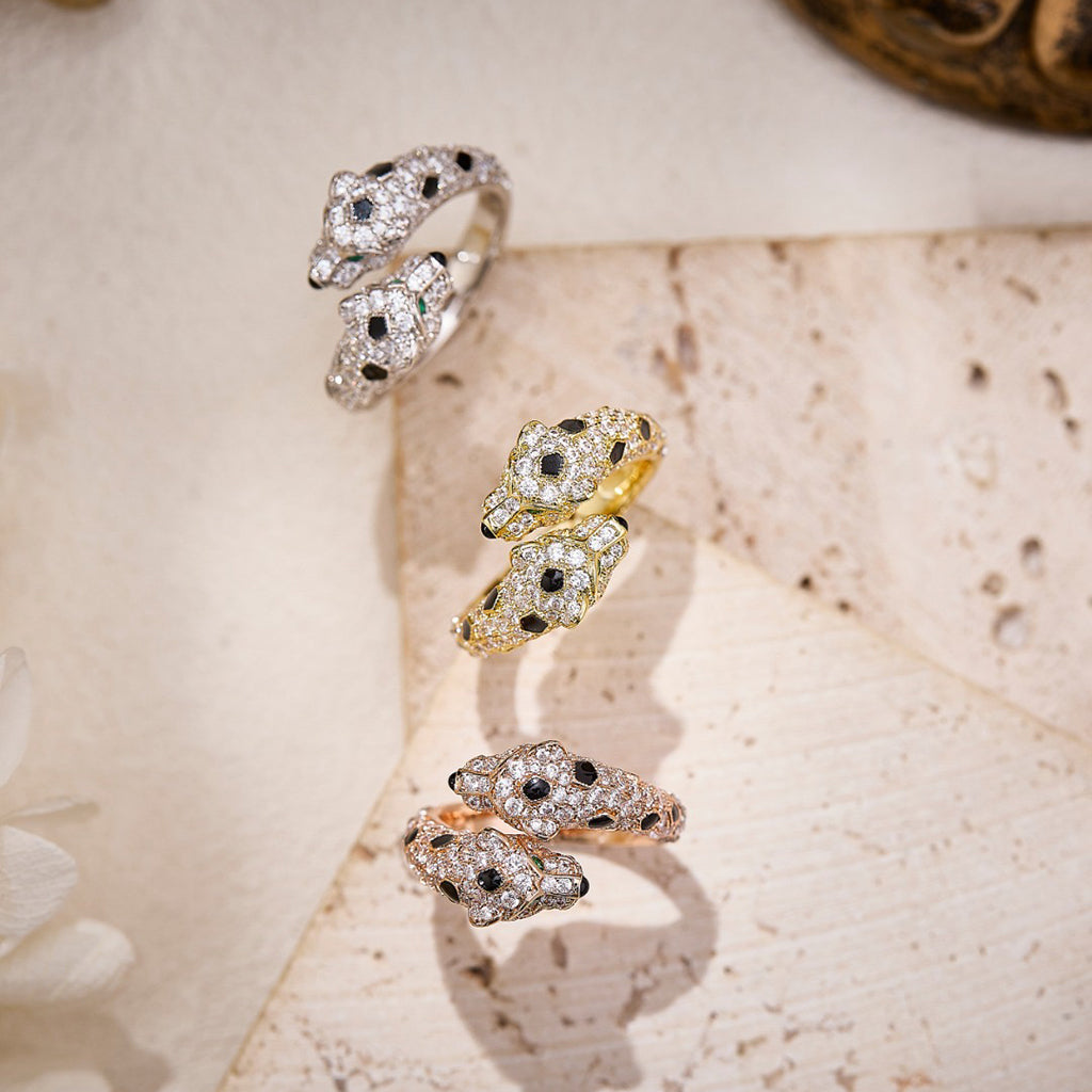 [Eterna Jewels]PANTHERE DOUBLE HEADED FULL DIAMOND  RING