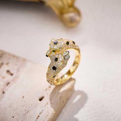 [Eterna Jewels]PANTHERE DOUBLE HEADED FULL DIAMOND  RING