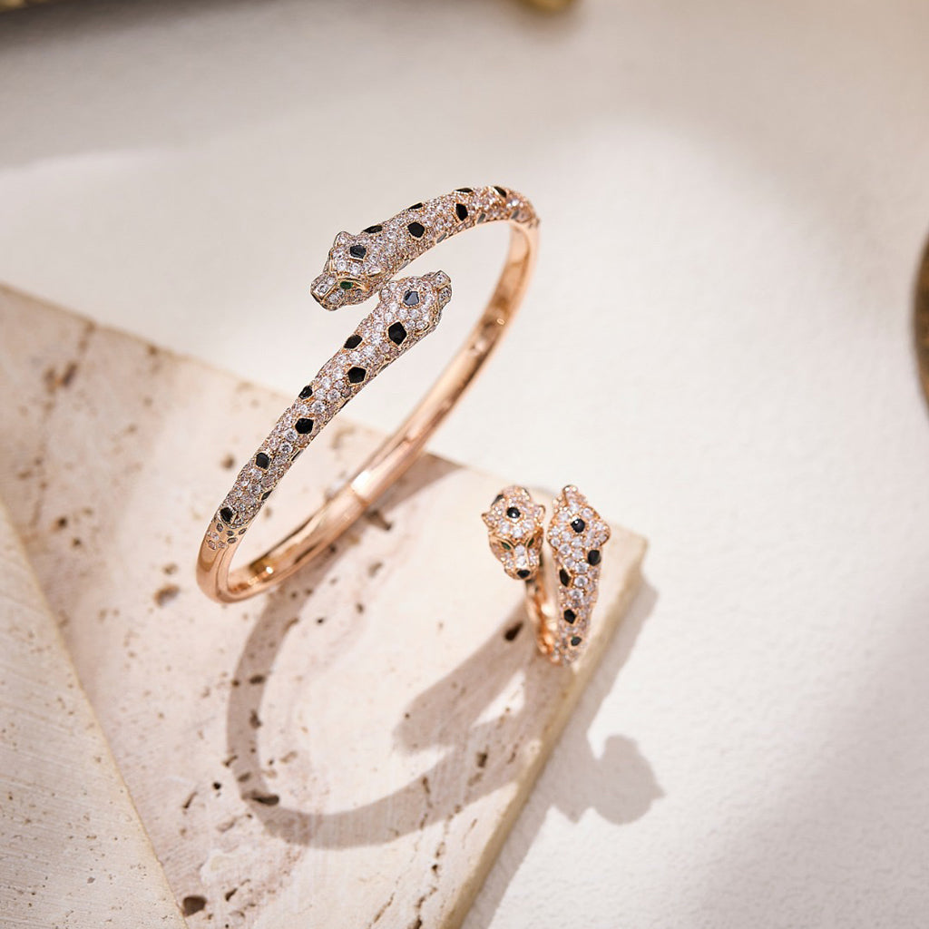 [Eterna Jewels]PANTHERE DOUBLE HEADED FULL DIAMOND  RING