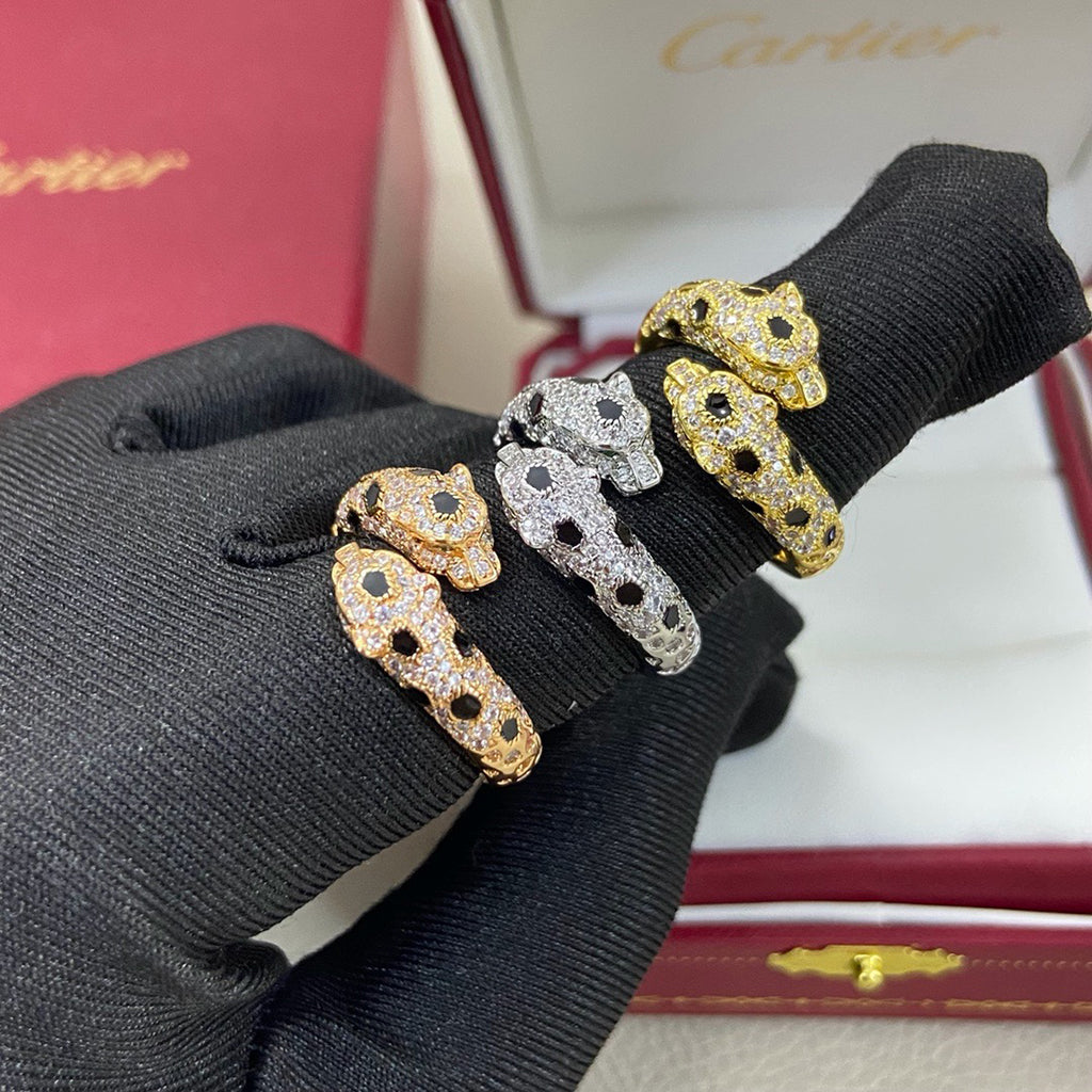 [Eterna Jewels]PANTHERE DOUBLE HEADED FULL DIAMOND  RING