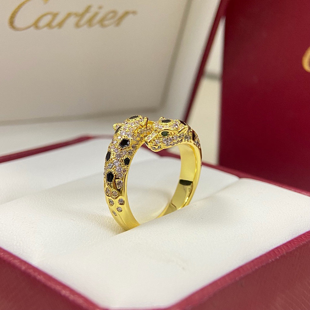 [Eterna Jewels]PANTHERE DOUBLE HEADED FULL DIAMOND  RING