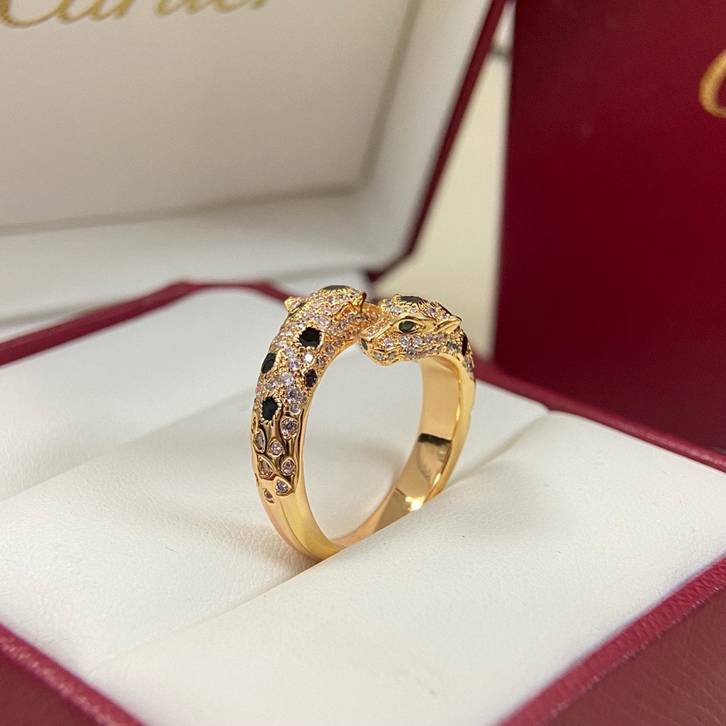 [Eterna Jewels]PANTHERE DOUBLE HEADED FULL DIAMOND  RING
