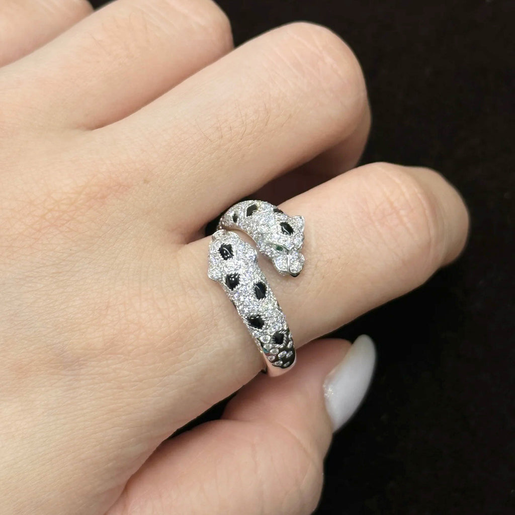 [Eterna Jewels]PANTHERE DOUBLE HEADED FULL DIAMOND  RING