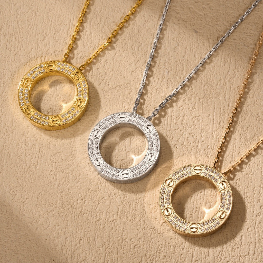[Eterna Jewels]LOVE NECKLACE 16MM  FULL DIAMOND