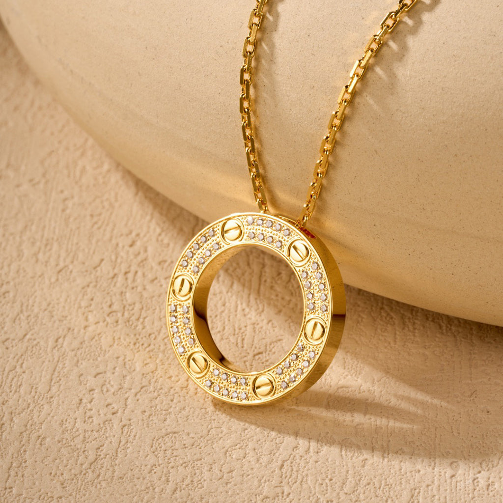 [Eterna Jewels]LOVE NECKLACE 16MM  FULL DIAMOND