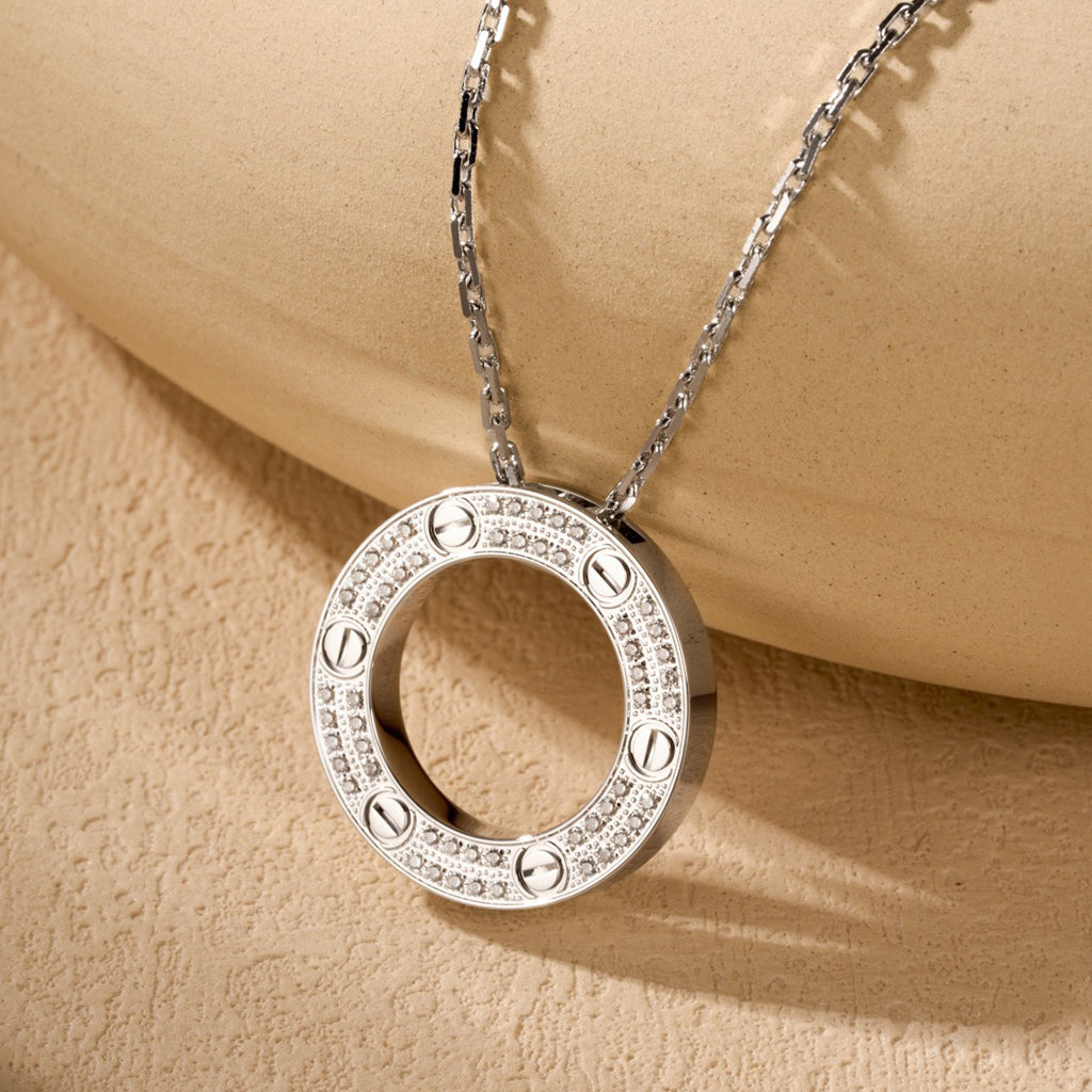 [Eterna Jewels]LOVE NECKLACE 16MM  FULL DIAMOND