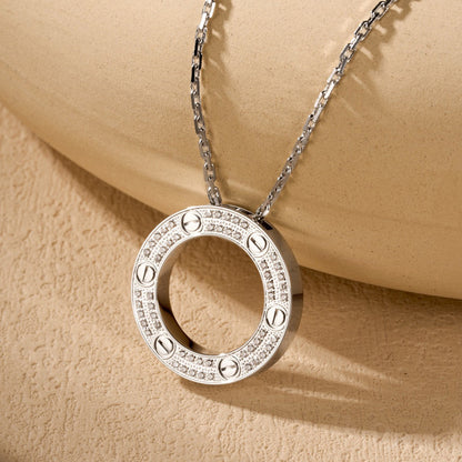 [Eterna Jewels]LOVE NECKLACE 16MM  FULL DIAMOND