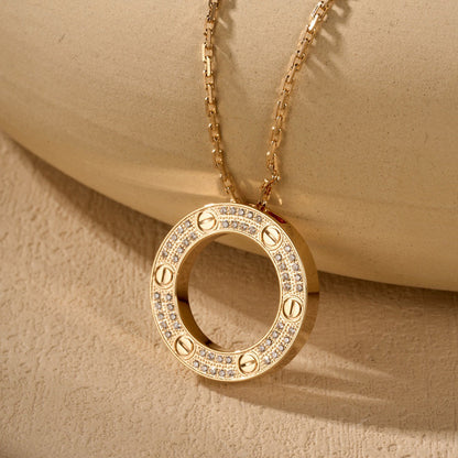 [Eterna Jewels]LOVE NECKLACE 16MM  FULL DIAMOND