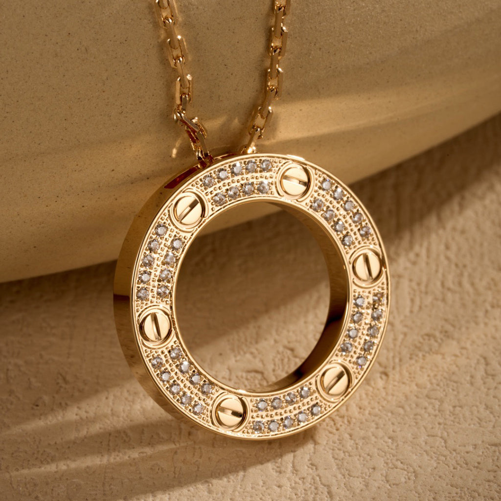 [Eterna Jewels]LOVE NECKLACE 16MM  FULL DIAMOND