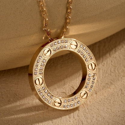 [Eterna Jewels]LOVE NECKLACE 16MM  FULL DIAMOND