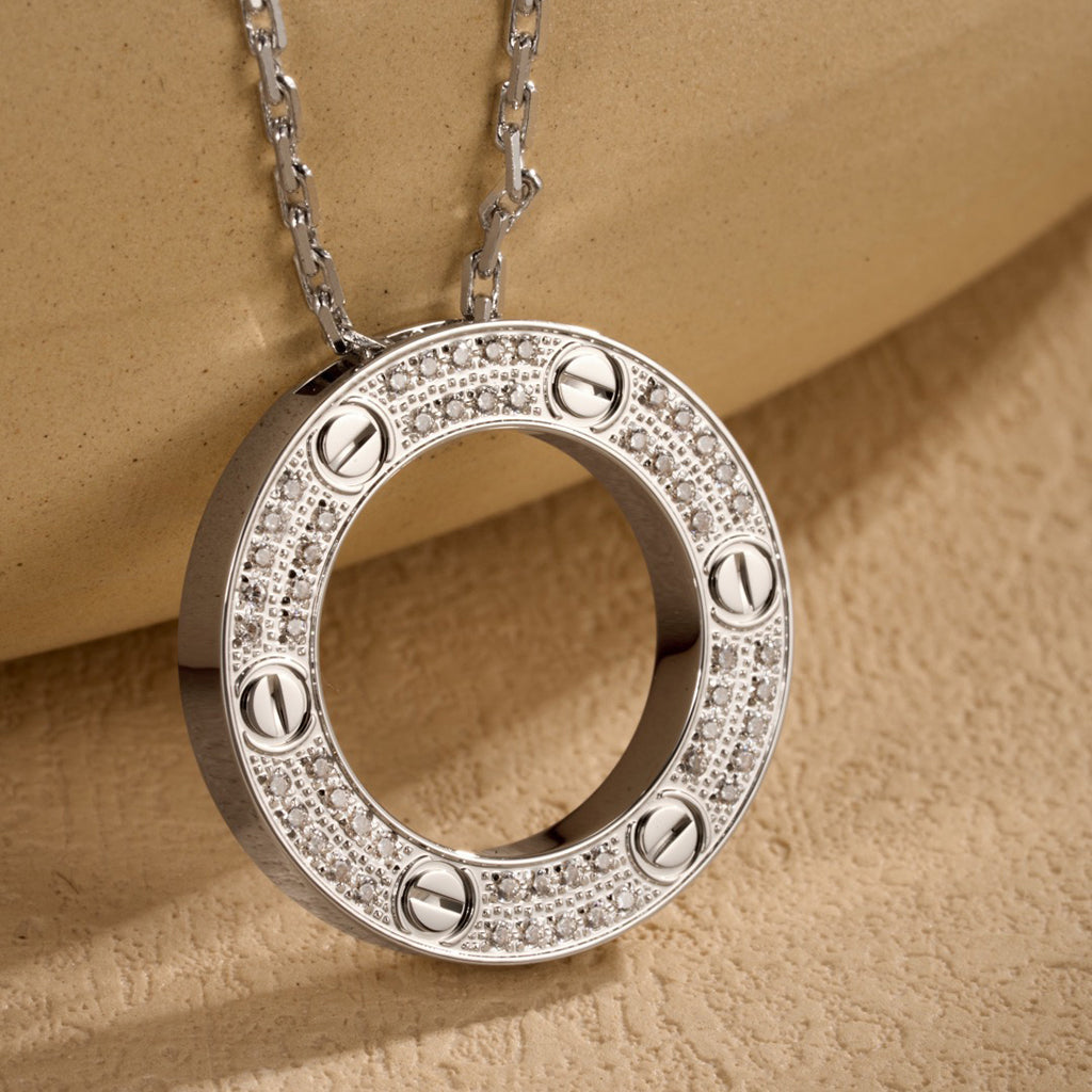 [Eterna Jewels]LOVE NECKLACE 16MM  FULL DIAMOND