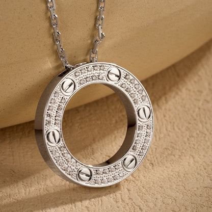 [Eterna Jewels]LOVE NECKLACE 16MM  FULL DIAMOND
