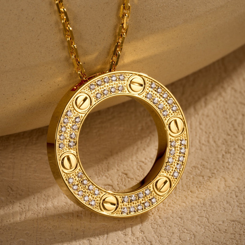 [Eterna Jewels]LOVE NECKLACE 16MM  FULL DIAMOND