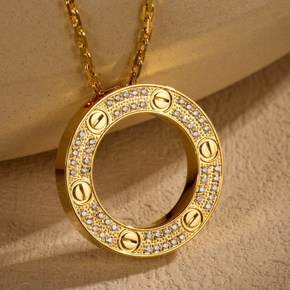 [Eterna Jewels]LOVE NECKLACE 16MM  FULL DIAMOND
