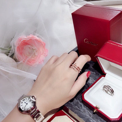 [Eterna Jewels]JUSTE RING 4.8MM HALF DIAMOND