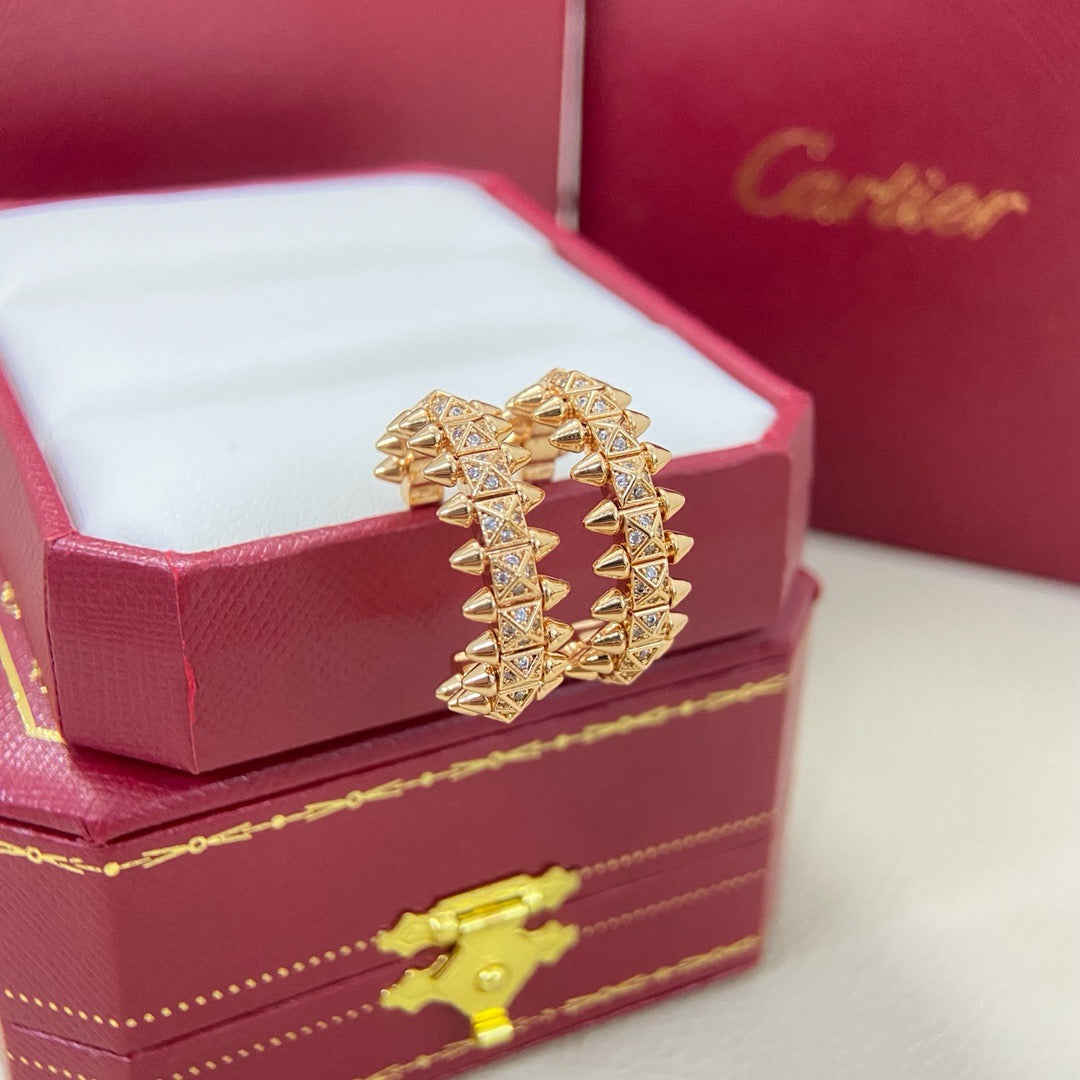 [Eterna Jewels]CLASH 6.4MM FULL DIAMOND SMALL EARRINGS