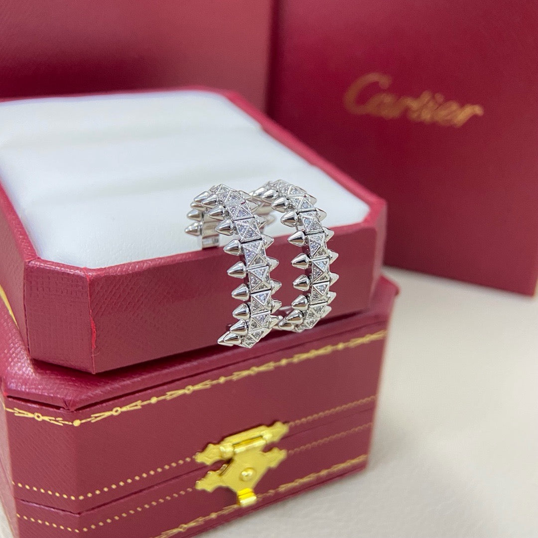 [Eterna Jewels]CLASH 6.4MM FULL DIAMOND SMALL EARRINGS