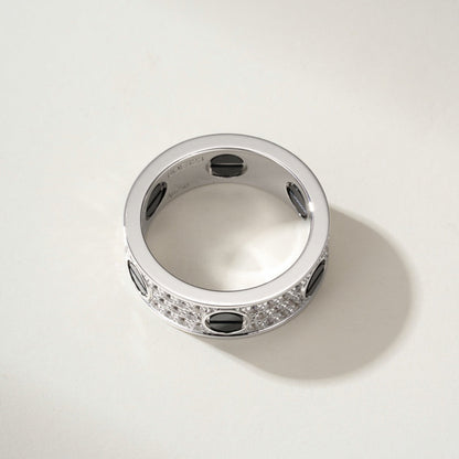 [Eterna Jewels]LOVE RING 5.5MM DIAMONDS PAVED CERAMIC