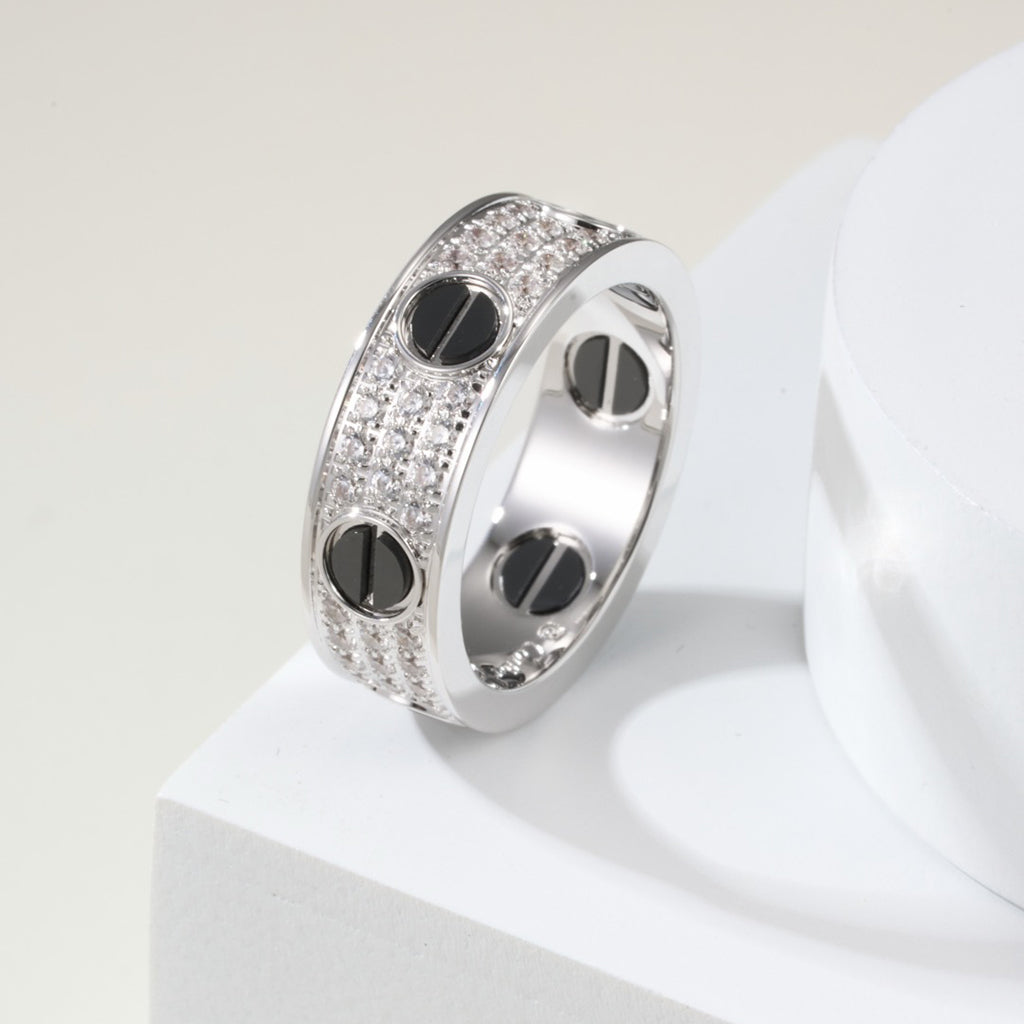 [Eterna Jewels]LOVE RING 5.5MM DIAMONDS PAVED CERAMIC