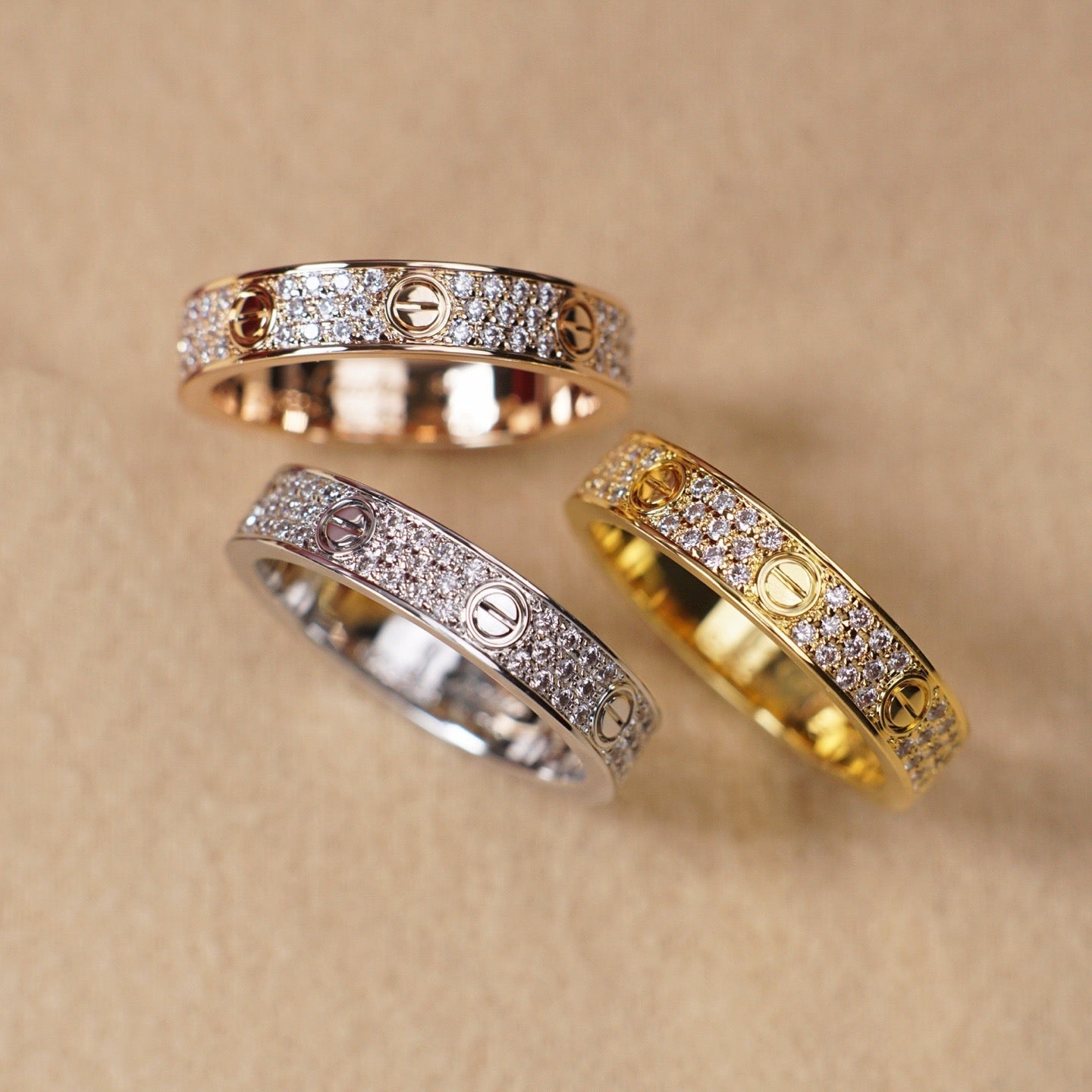 [Eterna Jewels]LOVE RING 4.0MM DIAMOND PAVED