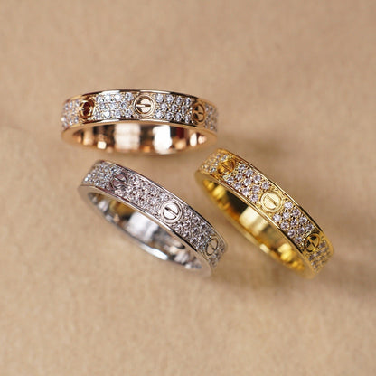 [Eterna Jewels]LOVE RING 4.0MM DIAMOND PAVED